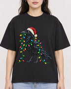 Mockup Boxy Heavyweight Tee Black female close-up 03
