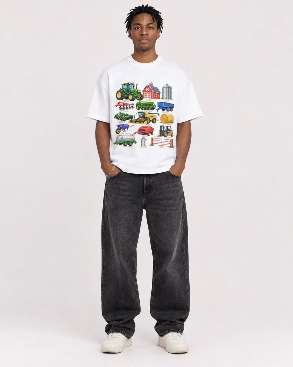 Mockup Boxy Heavyweight Tee White male full-body 05