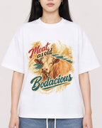 Mockup Boxy Heavyweight Tee White female close-up 01