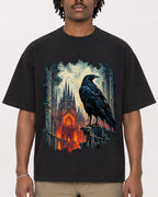 Mockup Boxy Heavyweight Tee Black male close-up 04