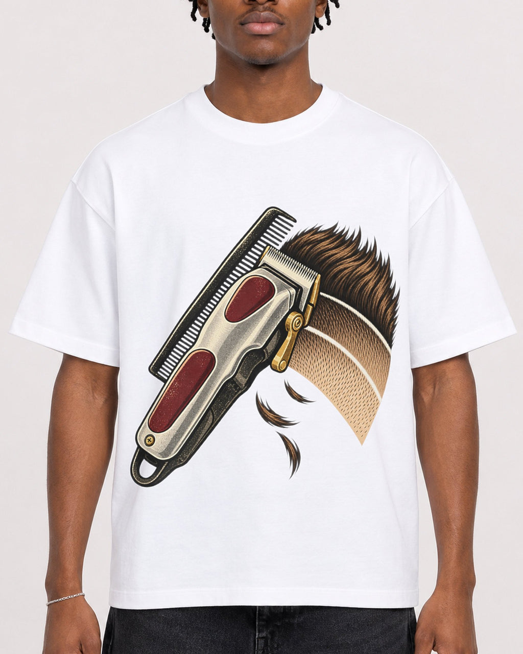 Mockup Boxy Heavyweight Tee White male close-up 05