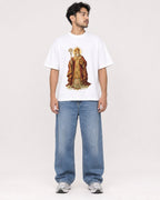 Mockup Boxy Heavyweight Tee White male full-body 02