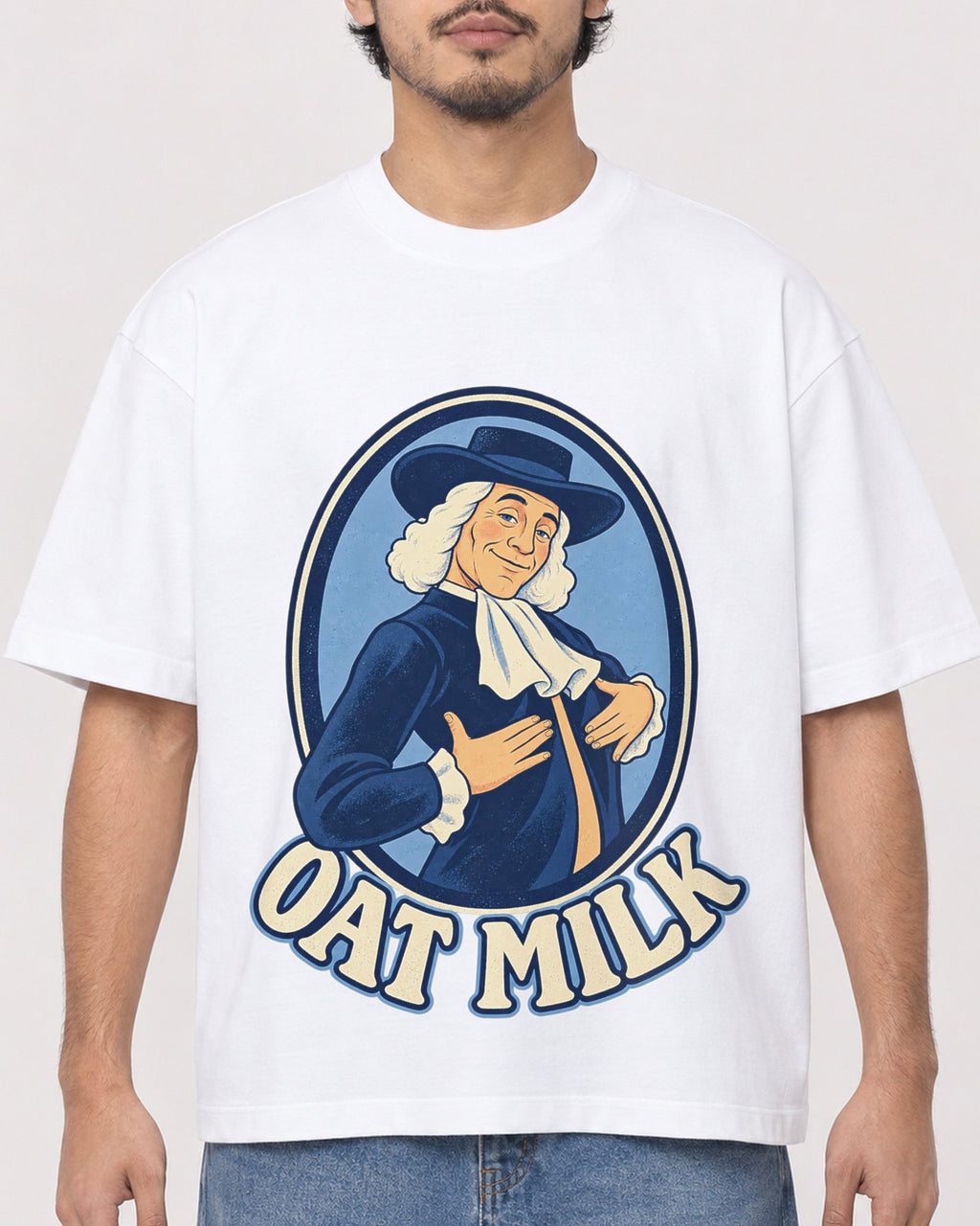 Mockup Boxy Heavyweight Tee White male close-up 02