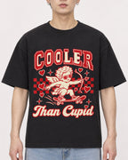 Mockup Boxy Heavyweight Tee Black male close-up 01