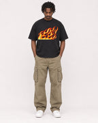 Mockup Boxy Heavyweight Tee Black male full-body 04
