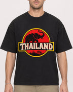 Mockup Boxy Heavyweight Tee Black male close-up 08