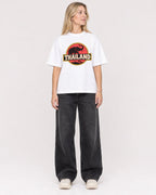 Mockup Boxy Heavyweight Tee White female full-body 08