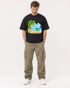 Mockup Boxy Heavyweight Tee Black male full-body 08