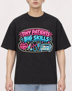 Mockup Boxy Heavyweight Tee Black male close-up 01