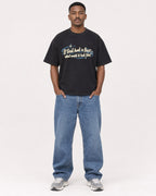 Mockup Boxy Heavyweight Tee Black male full-body 14