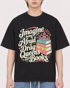 Mockup Boxy Heavyweight Tee Black male close-up 11