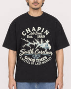 Mockup Boxy Heavyweight Tee Black male close-up 02