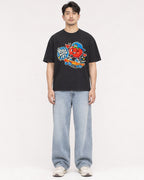 Mockup Boxy Heavyweight Tee Black male full-body 13