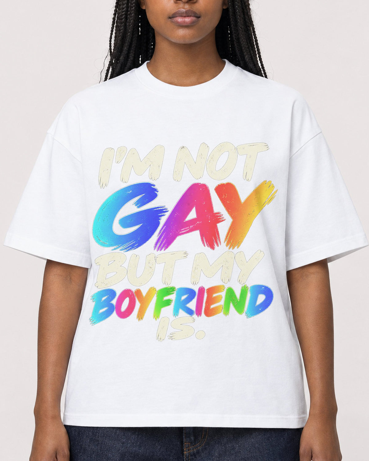 Mockup Boxy Heavyweight Tee White female close-up 04