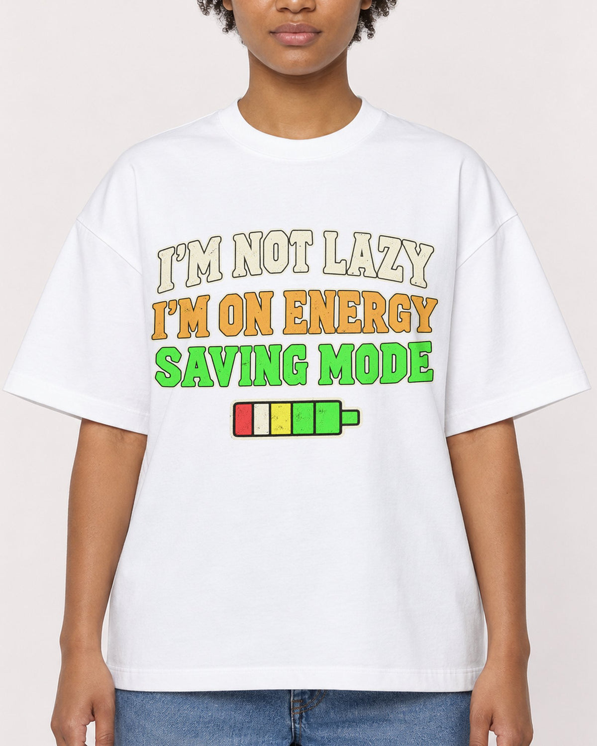 Mockup Boxy Heavyweight Tee White female close-up 35