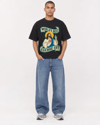 Mockup Boxy Heavyweight Tee Black male full-body 50