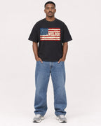 Mockup Boxy Heavyweight Tee Black male full-body 14