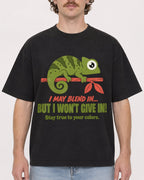 Mockup Boxy Heavyweight Tee Black male close-up 09
