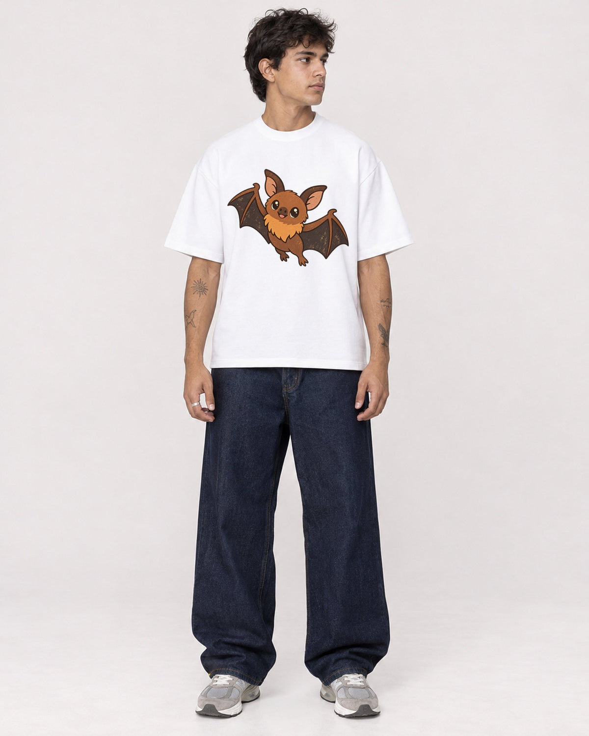 Mockup Boxy Heavyweight Tee White male full-body 06