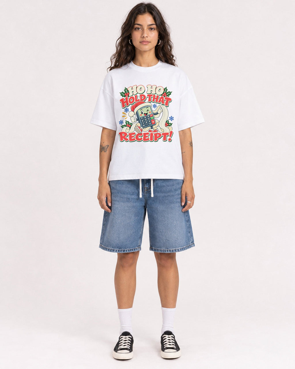 Mockup Boxy Heavyweight Tee White female full-body 06