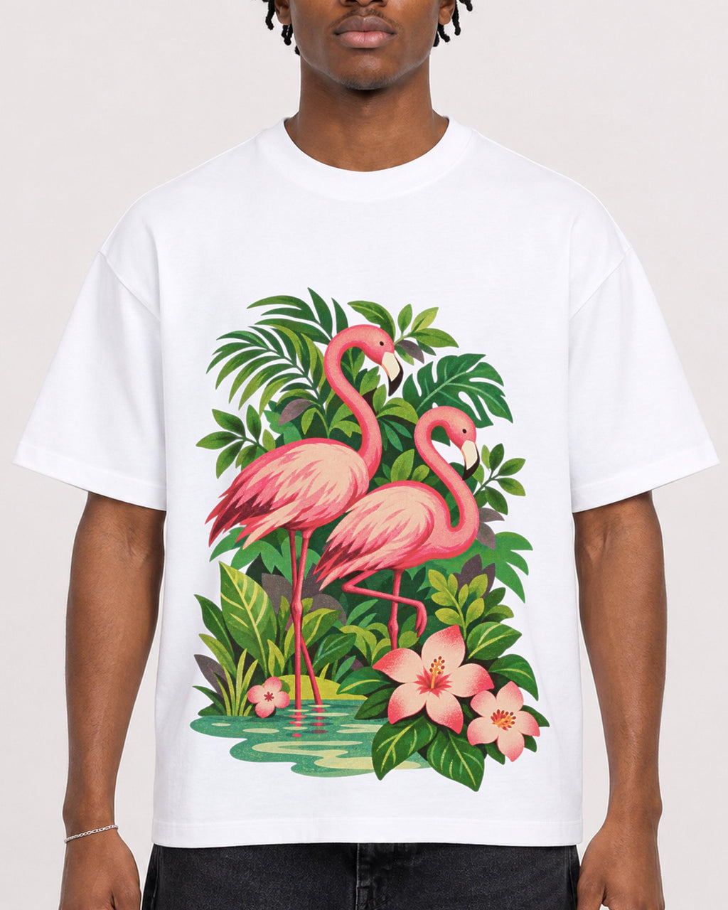 Mockup Boxy Heavyweight Tee White male close-up 05