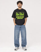 Mockup Boxy Heavyweight Tee Black male full-body 42