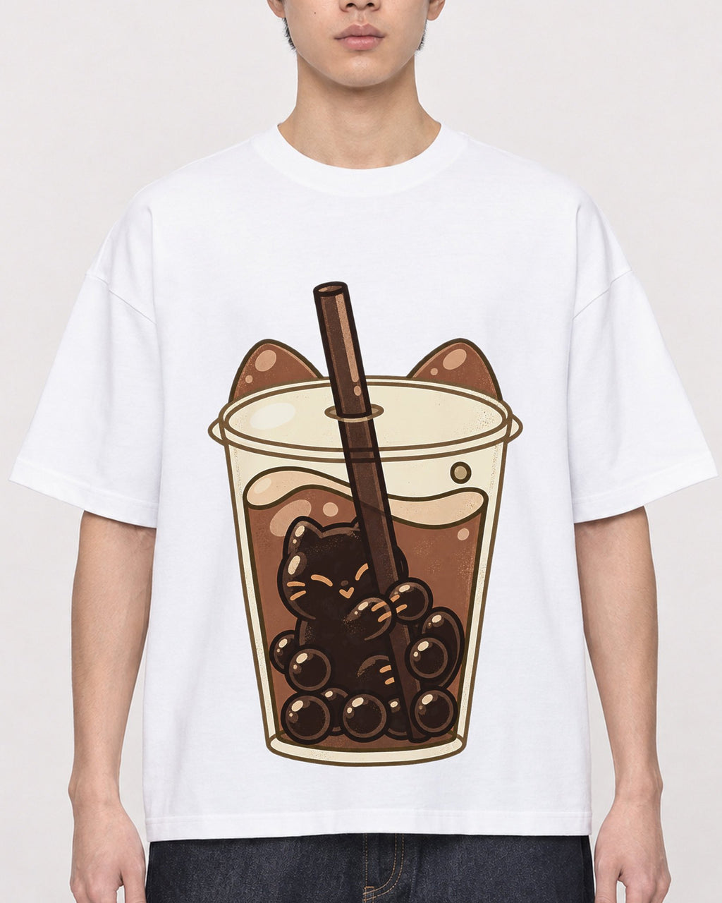 Mockup Boxy Heavyweight Tee White male close-up 01