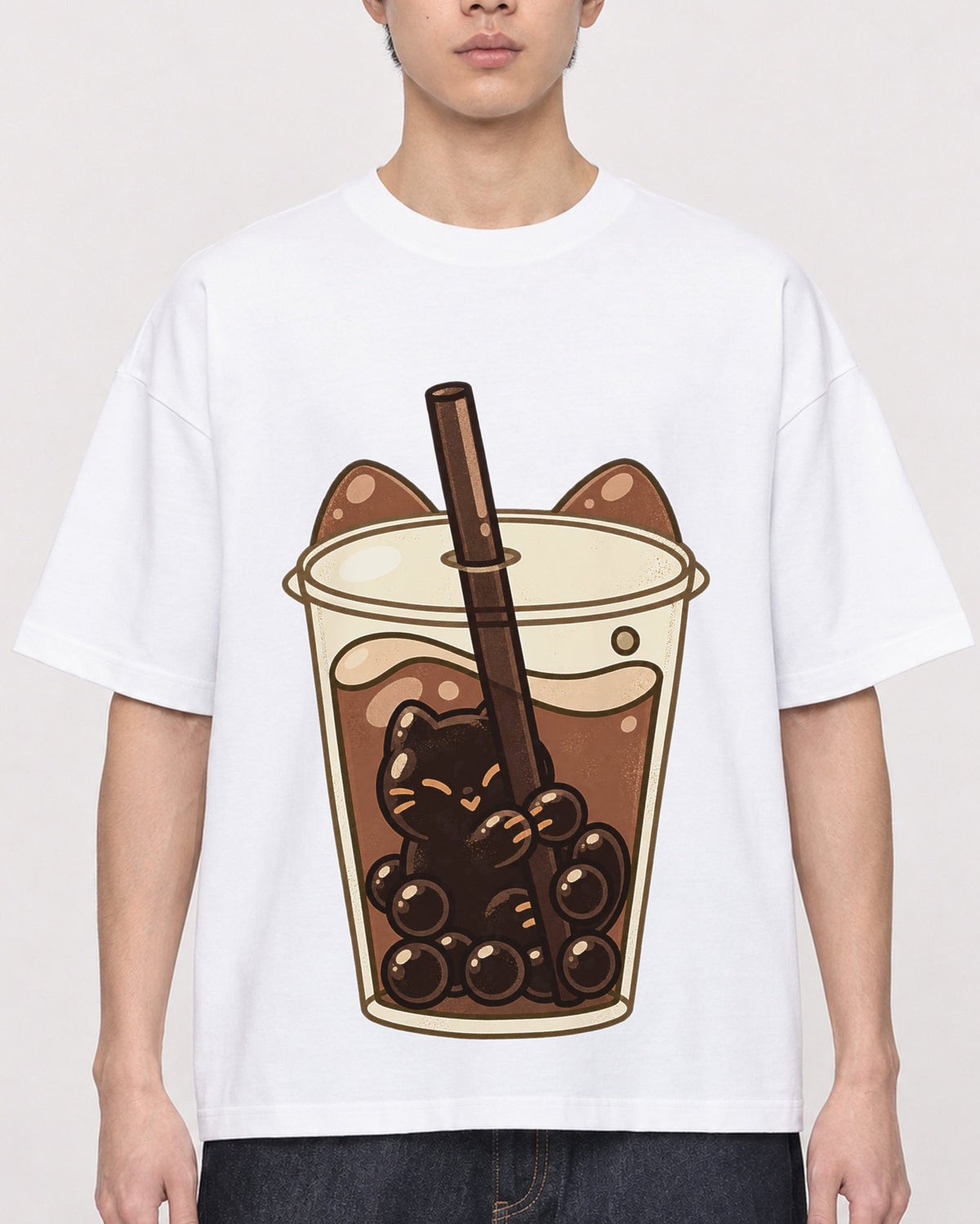 Mockup Boxy Heavyweight Tee White male close-up 01