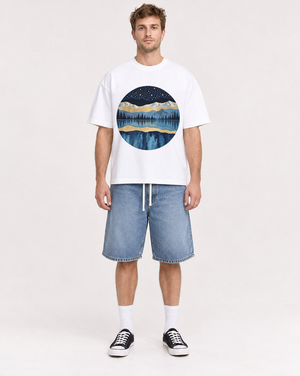 Mockup Boxy Heavyweight Tee White male full-body 08