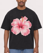 Mockup Boxy Heavyweight Tee Black male close-up 14