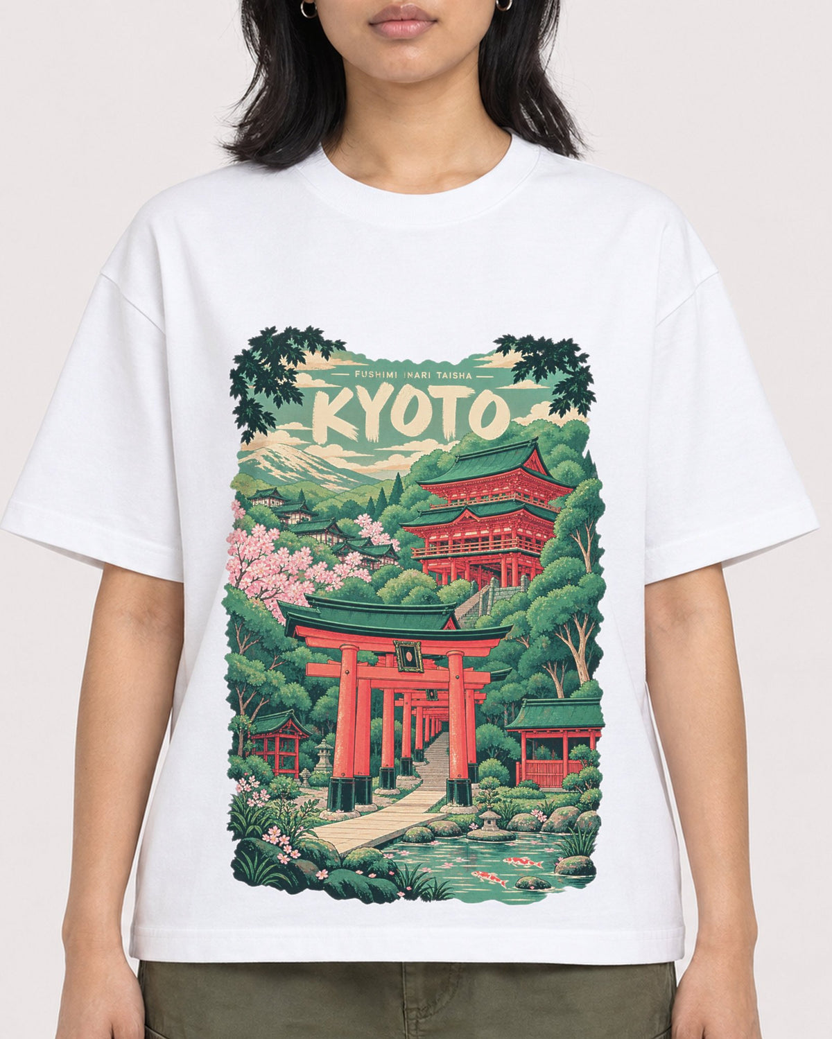 Mockup Boxy Heavyweight Tee White female close-up 22