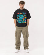 Mockup Boxy Heavyweight Tee Black male full-body 08