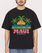 Mockup Boxy Heavyweight Tee Black male close-up 02