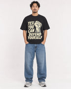 Mockup Boxy Heavyweight Tee Black male full-body 02