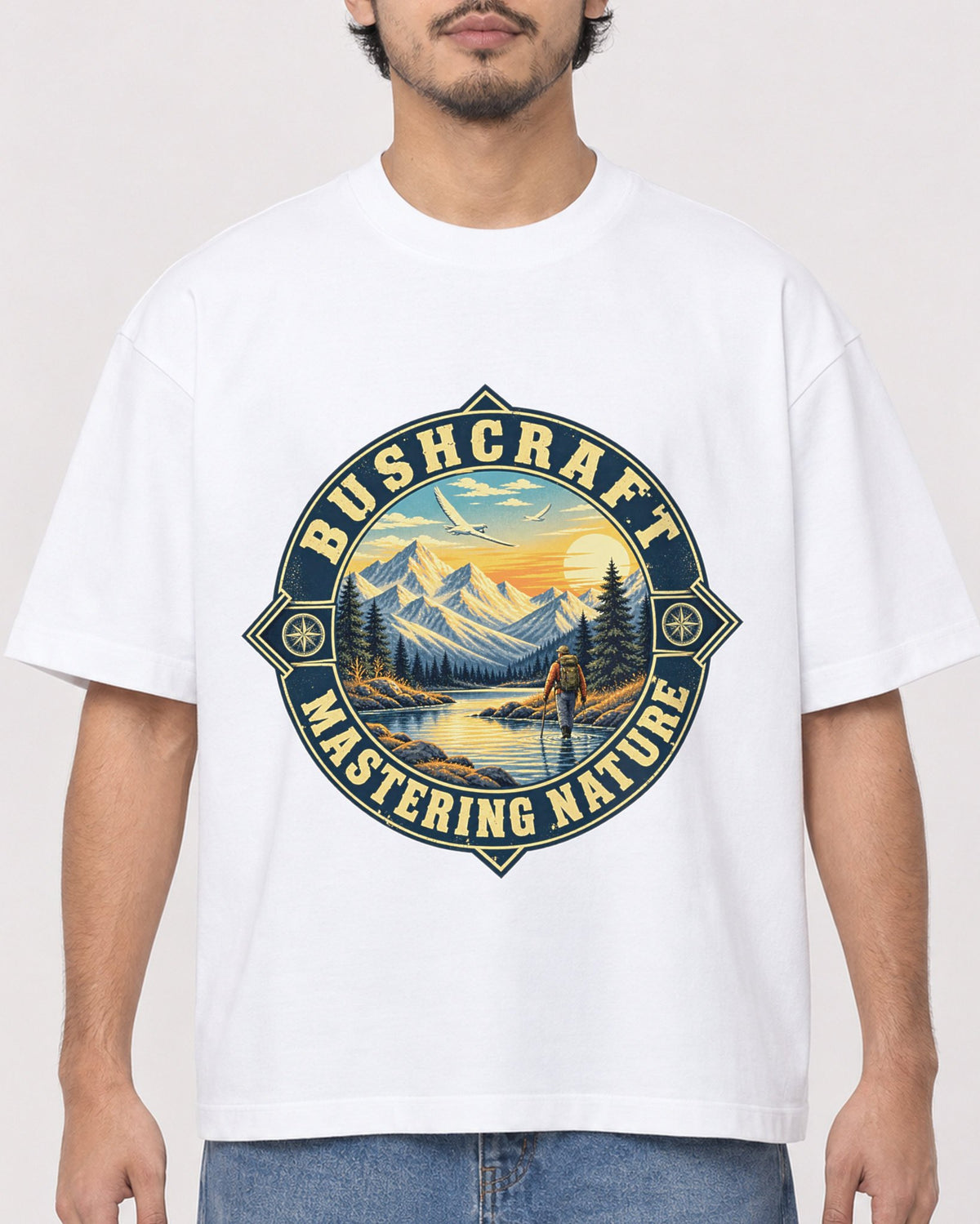 Mockup Boxy Heavyweight Tee White male close-up 02