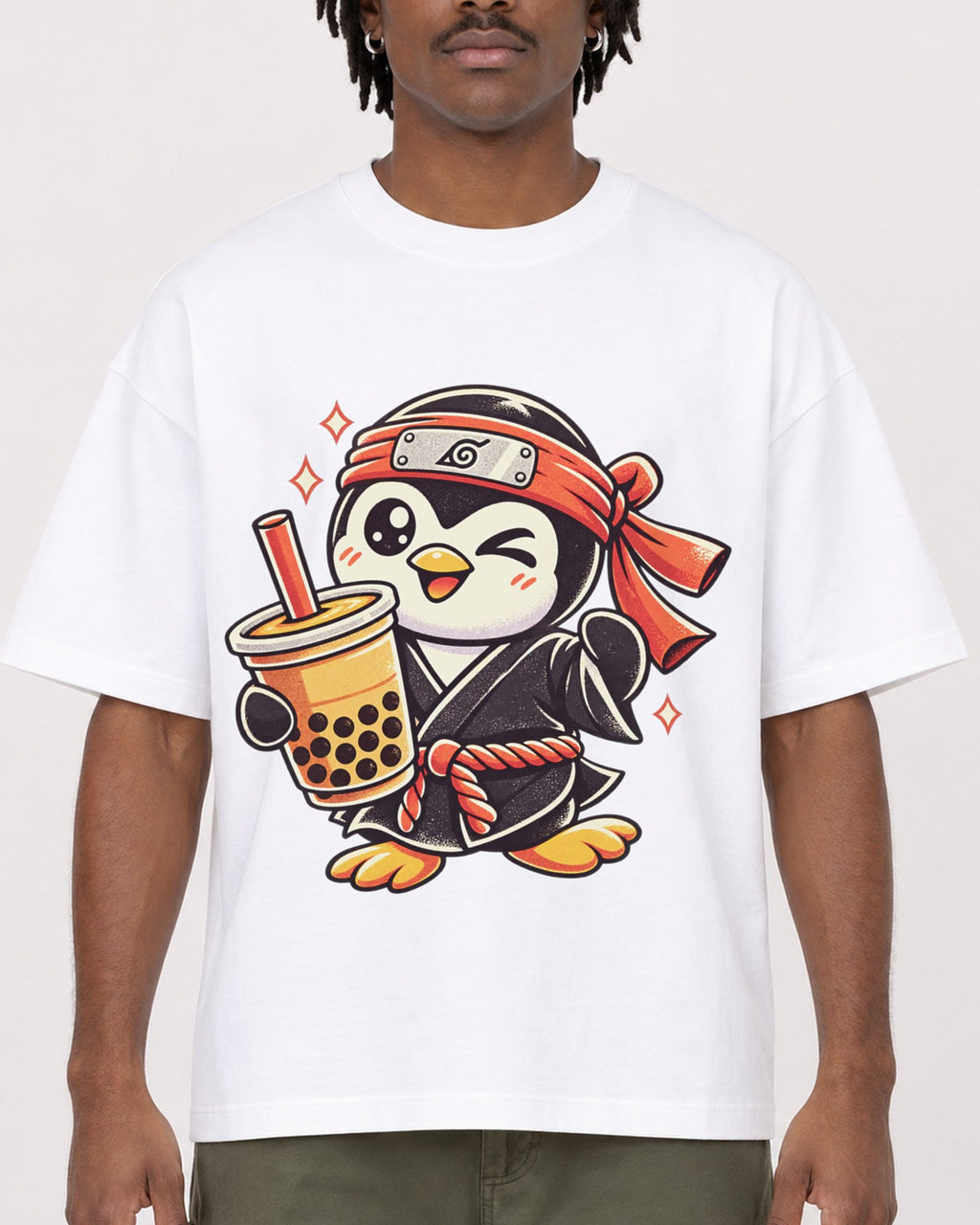 Mockup Boxy Heavyweight Tee White male close-up 04