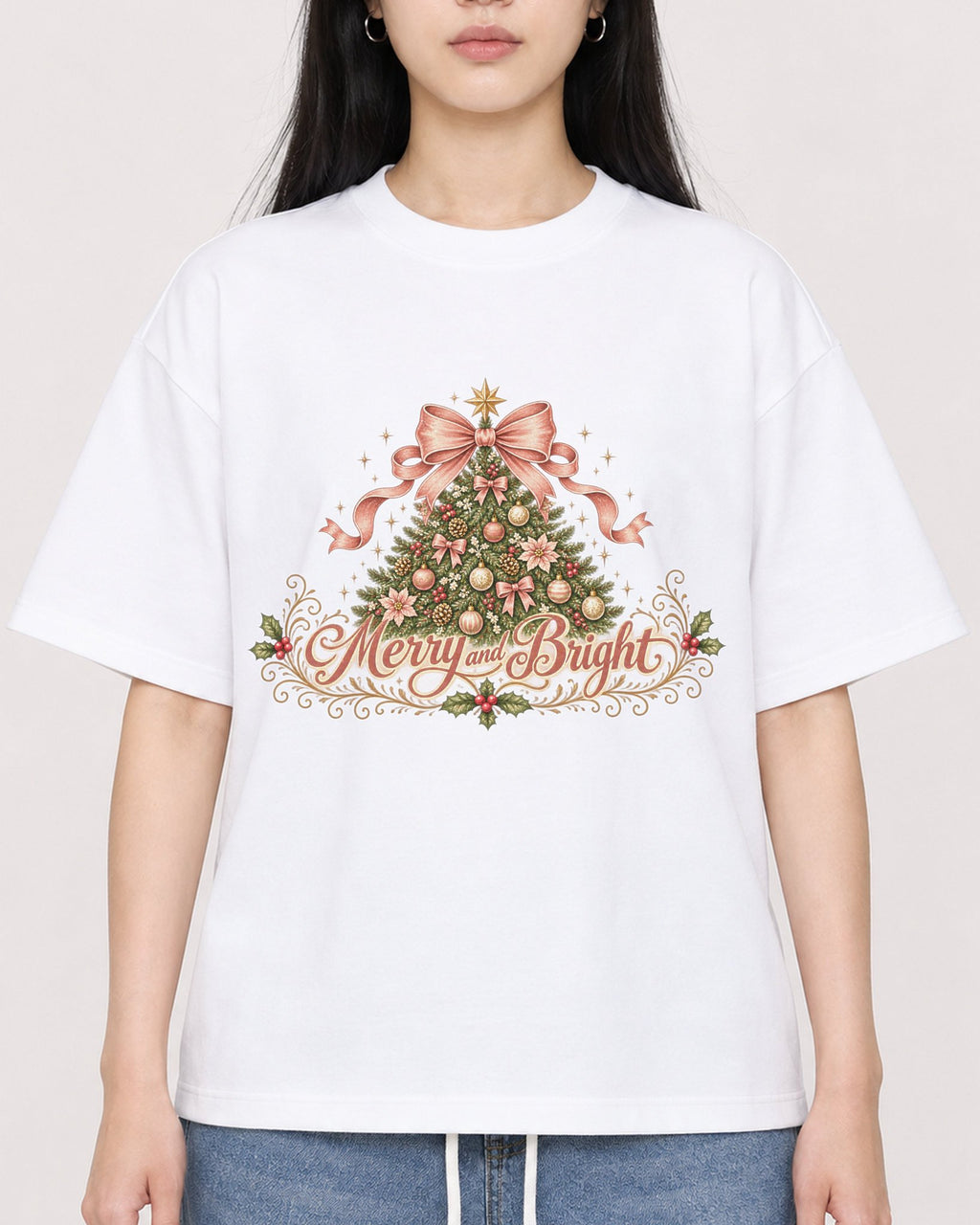 Mockup Boxy Heavyweight Tee White female close-up 01