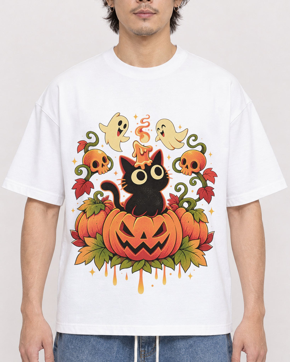 Mockup Boxy Heavyweight Tee White male close-up 03
