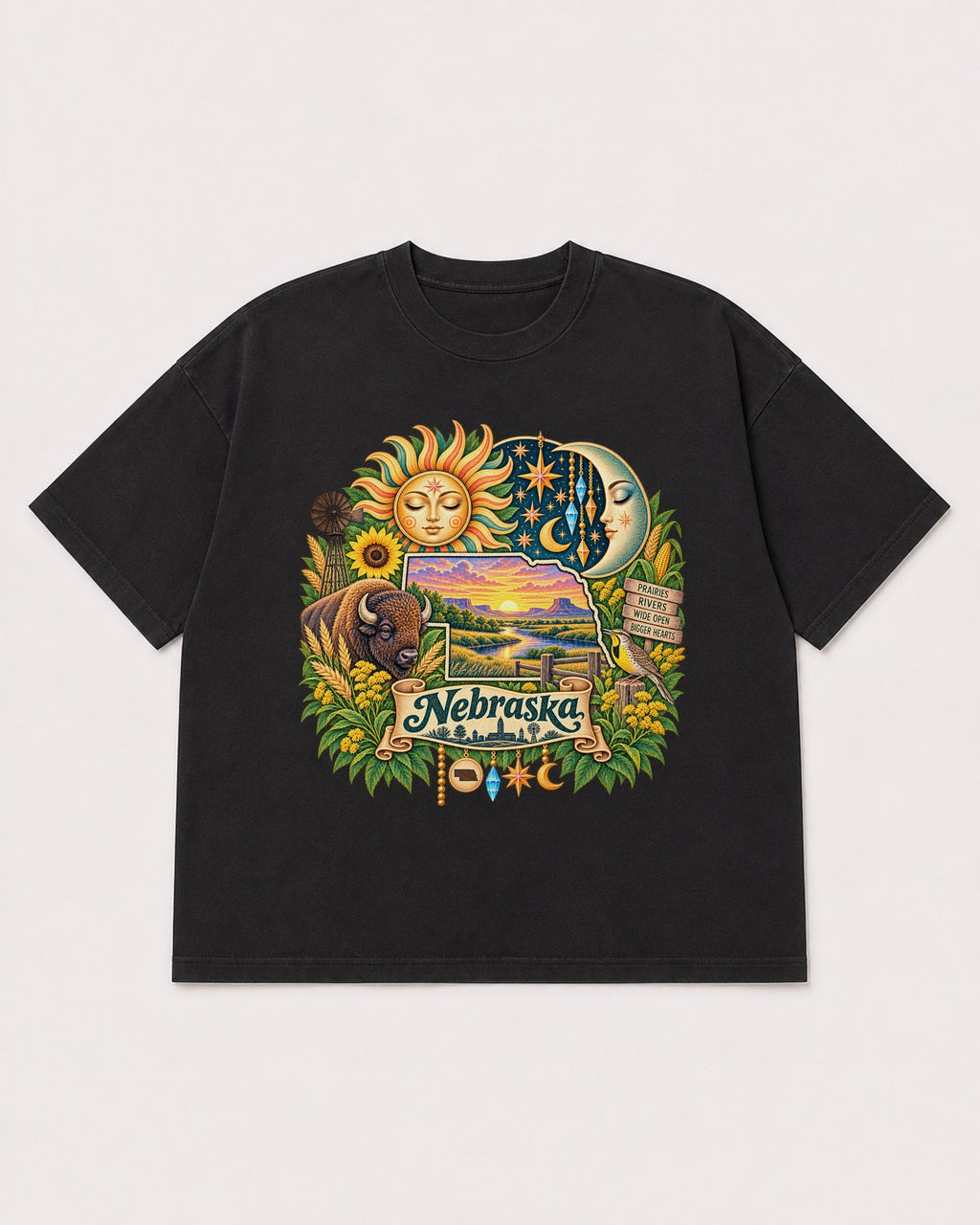 Mockup Boxy Heavyweight Tee Black product