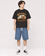 Mockup Boxy Heavyweight Tee Black male full-body 03