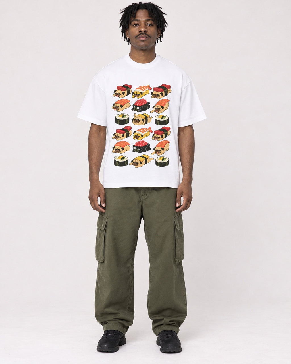 Mockup Boxy Heavyweight Tee White male full-body 04
