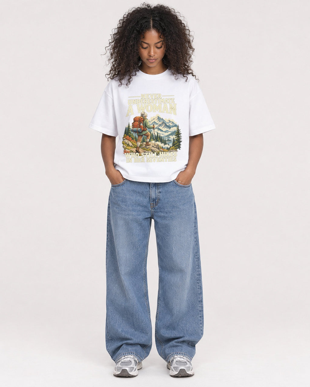 Mockup Boxy Heavyweight Tee White female full-body 05