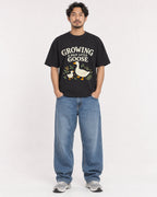Mockup Boxy Heavyweight Tee Black male full-body 02