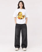 Mockup Boxy Heavyweight Tee White female full-body 03