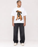 Mockup Boxy Heavyweight Tee White male full-body 50