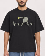 Mockup Boxy Heavyweight Tee Black male close-up 07