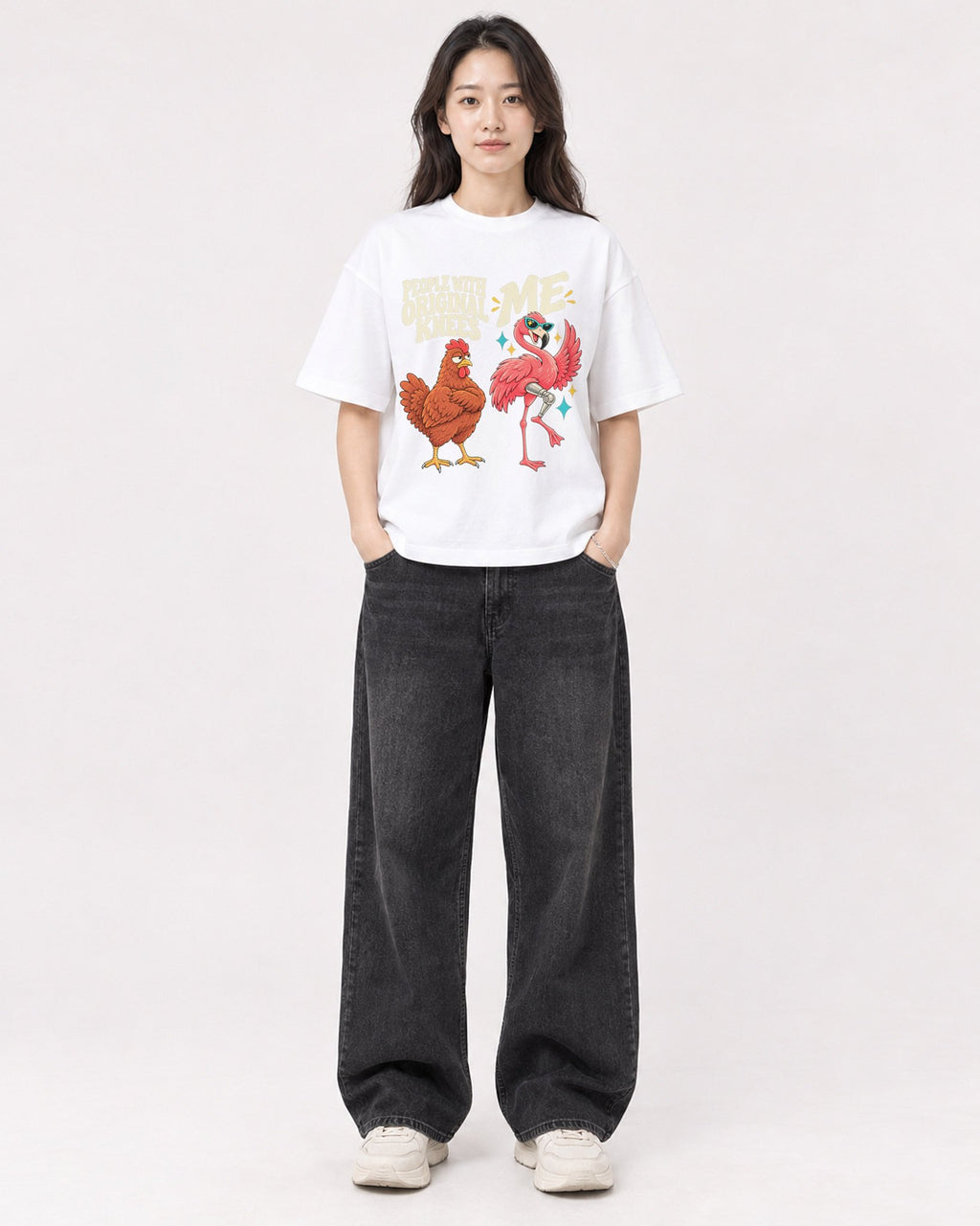Mockup Boxy Heavyweight Tee White female full-body 03
