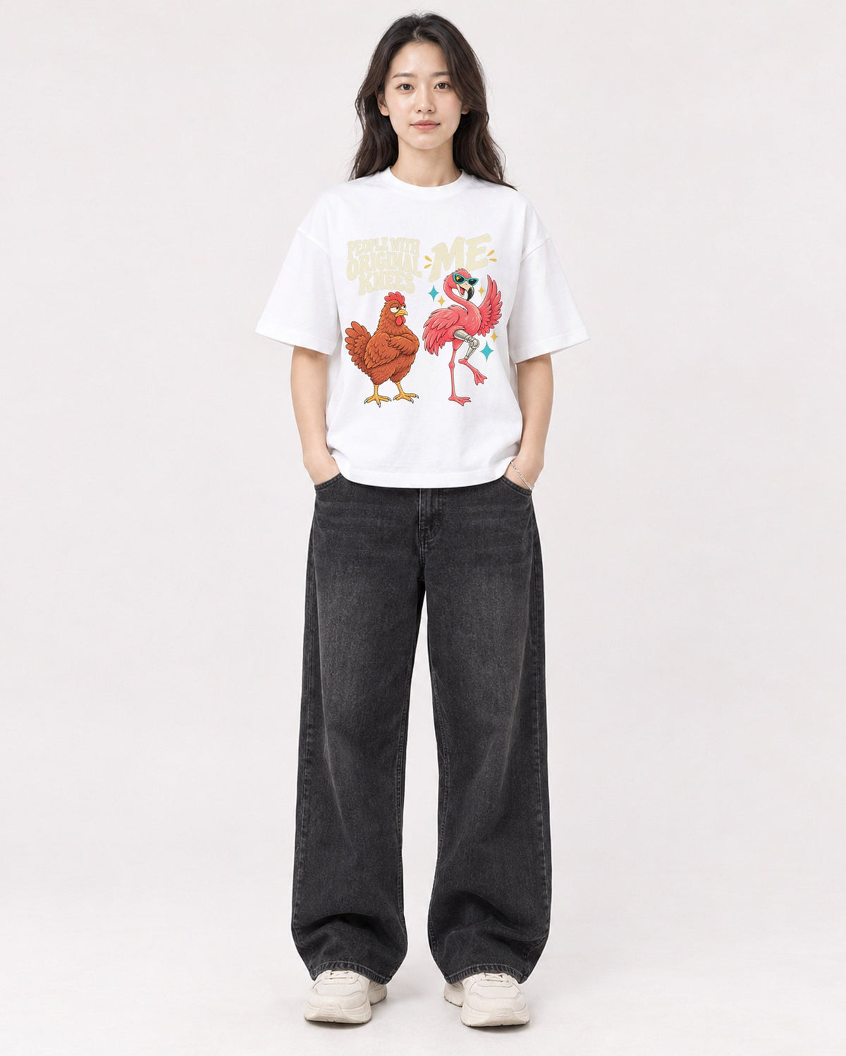 Mockup Boxy Heavyweight Tee White female full-body 03