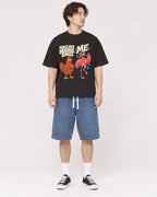 Mockup Boxy Heavyweight Tee Black male full-body 03