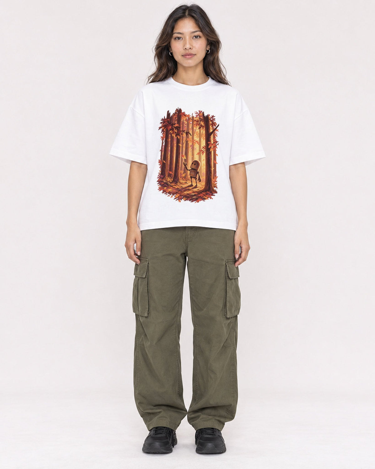Mockup Boxy Heavyweight Tee White female full-body 02
